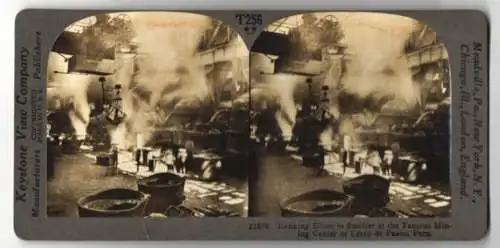 Stereo-Fotografie Keystone View Co., Meadville, Ansicht Cerro de Pasco, refining Silver in Smelter at Mining Center