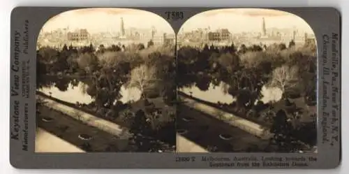 Stereo-Fotografie Keystone View Co., Meadville, Ansicht Melbourne, looking towards the Southeast from Exhibition Dome