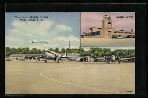 AK White Plains, NY, Westchester County Airport, Terminal Bldg., Control Tower
