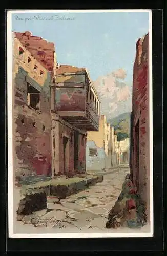 Künstler-AK Pompei, Via del Balcone