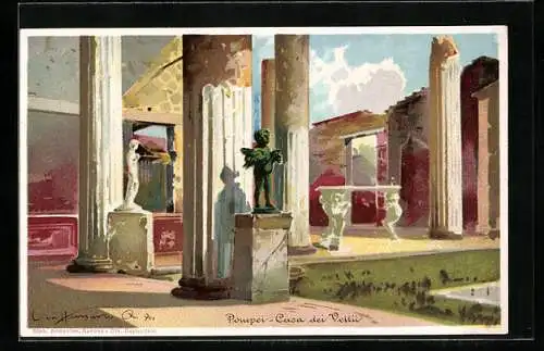 Lithographie Pompei, Casa dei Vettii