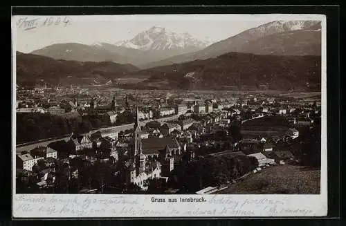 Foto-AK Fritz Gratl: Innsbruck, Stadt gegen das Gebirge