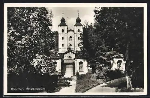 AK Klagenfurt, Blick zur Kreuzbergkirche