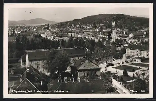 AK Klagenfurt, Ortsansicht mit Kreuzbergl und Wörthersee