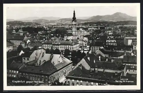 AK Klagenfurt, Ortsansicht aus der Vogelschau gegen Norden