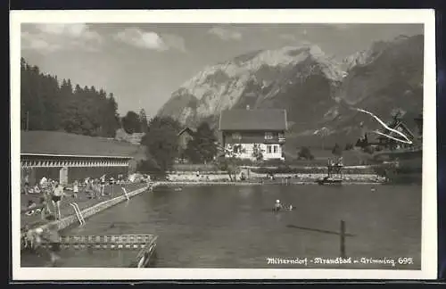 AK Bad Mitterndorf, Szene aus dem Strandbad mit Grimming