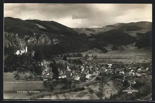 AK Deutsch-Feistritz, Gesamtansicht aus der Vogelschau