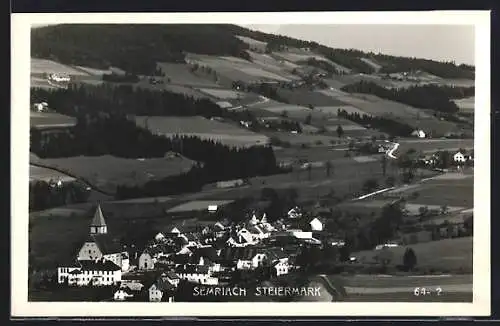 AK Semriach /Steiermark, Ortsansicht aus der Vogelschau