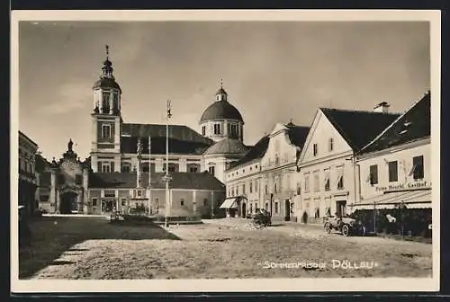 AK Pöllau, Hauptplatz, Gasthof Peter Heschl