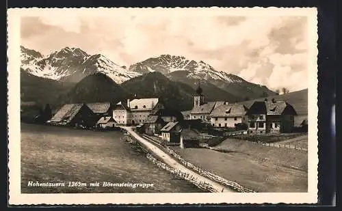 AK Hohentauern, Teilansicht mit Kirche und Bösensteingruppe