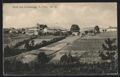 AK Lichtenegg /N.-Oest., Teilansicht mit Kirche