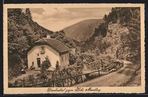 AK Waldegg, Blick aus dem Dürnbachtal auf die Hohe Mandling