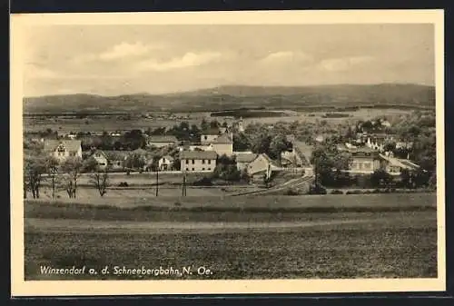 AK Winzendorf a. d. Schneebergbahn, Generalansicht des Ortes