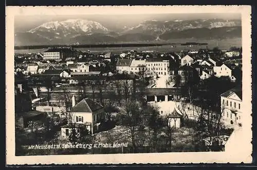 AK Wr.-Neustadt, Teilansicht mit Schneeberg u. Hoher Wand