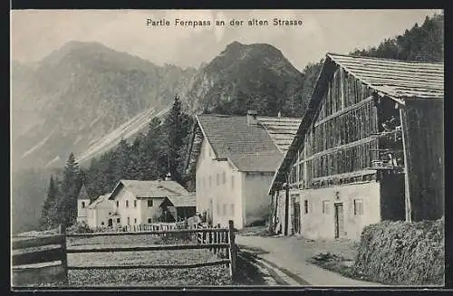 AK Fernpass, An der alten Strasse mit Bergen