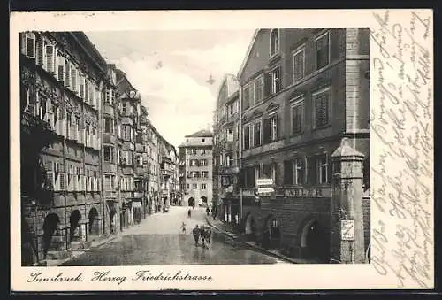 AK Innsbruck, Herzog Friedrichstrasse mit Hotel Adler
