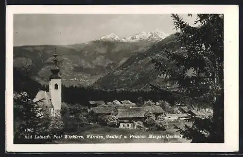 AK Winklern-Bad Lainach /Kärnten, Gasthof und Pension Margarethenbad mit Kirche