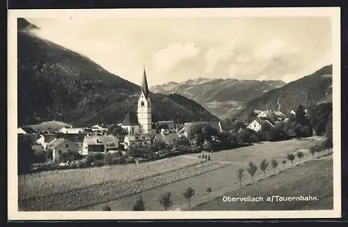 AK Obervellach a. Tauernbahn, Ortspartie mit Kirche