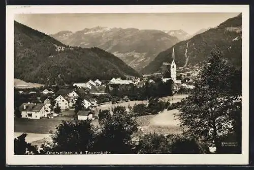 AK Obervellach a. d. Tauernbahn, Teilansicht mit Kirche