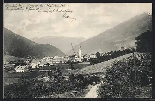 AK Obervellach, Ortsansicht mit Kirche