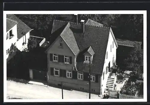 AK Öttingen, Das Haus an der Waldstr. 2 aus der Vogelschau