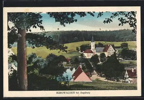 AK Burgwalden, Teilansicht des Ortes aus der Ferne