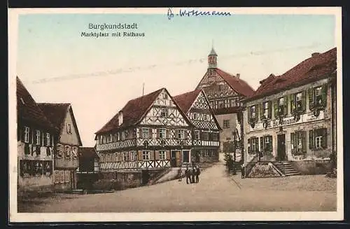 AK Burgkundstadt, Marktplatz mit Rathaus