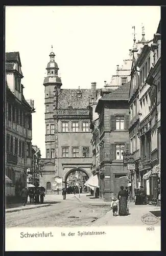 AK Schweinfurt, Spitalstrasse mit Tor