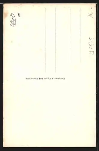 AK Gressthal, Bürstenfabrikation & Kolonialwarenhandlung G. Schmitt, Ortspartie an der Kirche