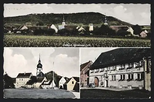 AK Rödelsee / Ufr., Ortsansicht, Gasthaus zum Löwen