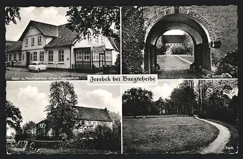 AK Jersbek b. Bargteheide, Schloss, Gasthaus zum Fasanenhof, Park