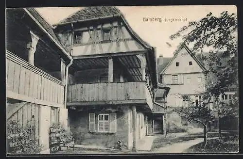 AK Bamberg, Jungkindshof, Rückansicht