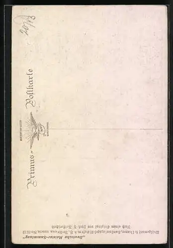 Künstler-AK Wohlgemuth & Lissner, Primus-Postkarte No. 3112: Frau mit Buch an einem Sommernachmittag