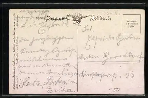 Künstler-AK Wohlgemuth & Lissner, Primus-Postkarte No. 175, Deutsche Reben