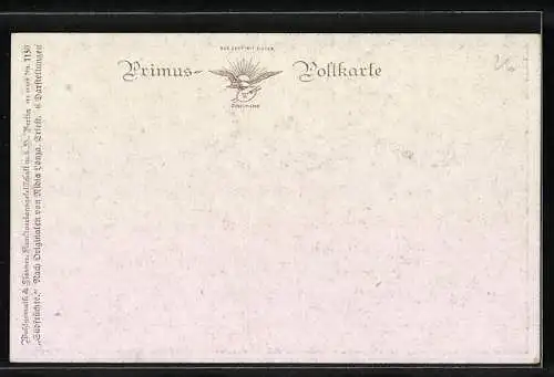 Künstler-AK Wohlgemuth & Lissner, Primus-Postkarte No. 1150: Stillleben, Kürbis mit Weintrauben