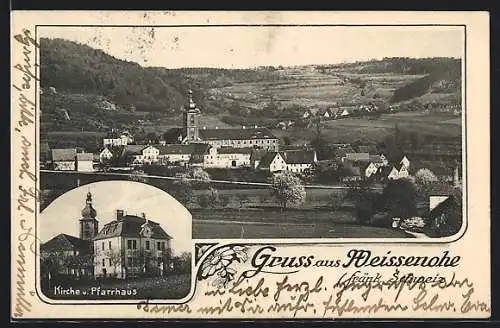 AK Weissenohe /Fränkische Schweiz, Teilansicht, Kirche und Pfarrhaus