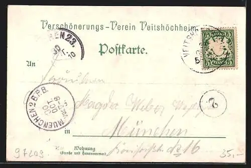 Lithographie Veitshöchheim, Pegasus-, Orpheus-, Neptun-, Chronosgruppe