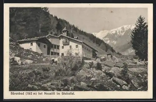 AK Neustift /Stubaital, Bärenbad mit idyllischer Gebirgskulisse