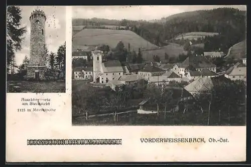 AK Vorderweissenbach /Ob.-Öst., Aussichtswarte am Sternstein, Ortsansicht