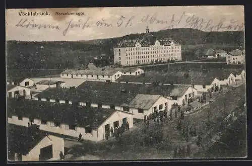 AK Vöcklabruck, Barackenlager aus der Vogelschau