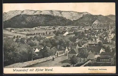 AK Winzendorf, Ortsansicht mit Hoher Wand