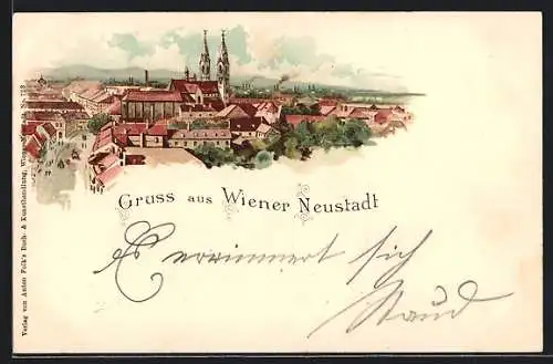Lithographie Wiener Neustadt, Gesamtansicht