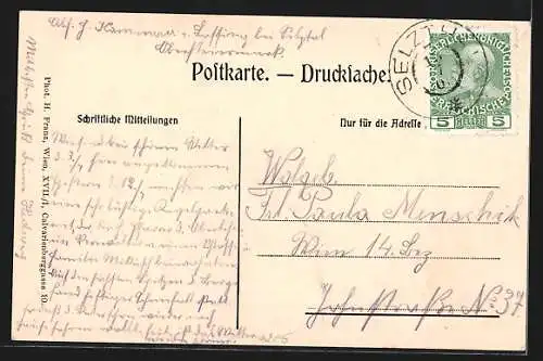 AK Lassing bei Selztal, Ortsansicht gegen Berge