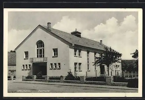 AK Iffezheim, Festhalle mit Strassenpartie