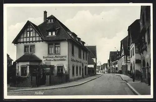 AK Ilsfeld, Strassenpartie mit Gasthaus & Metzgerei zur Rose von Herm. Kübler