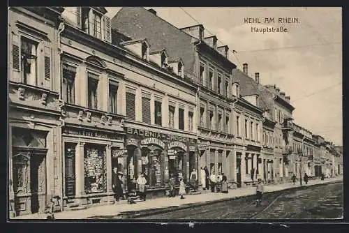 AK Kehl am Rhein, Hauptstrasse mit Ladenfront