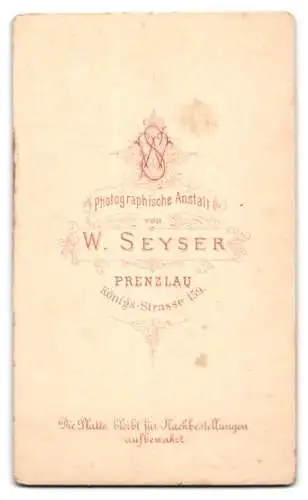 Fotografie W. Seyser, Prenzlau, Königsstr. 159, Hübscher Knabe im Anzug mit Fliege