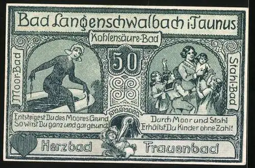 Notgeld Bad Langenschwalbach i. Taunus 1920, 50 Pfennig, Stadtwappen