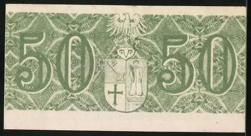 Notgeld Zeven, 50 Pfennig, Stadtwappen