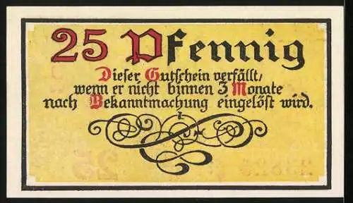 Notgeld Hildburghausen, 25 Pfennig, Schloss, Wappen